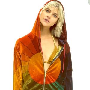 Aviator Nation Rainbow Sunburst Hoodie